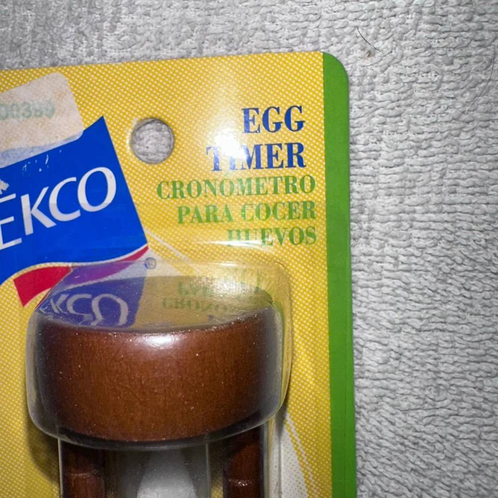 NOS Vintage 2002 EKCO Wood Holder 3 Minute Egg Timer #00399